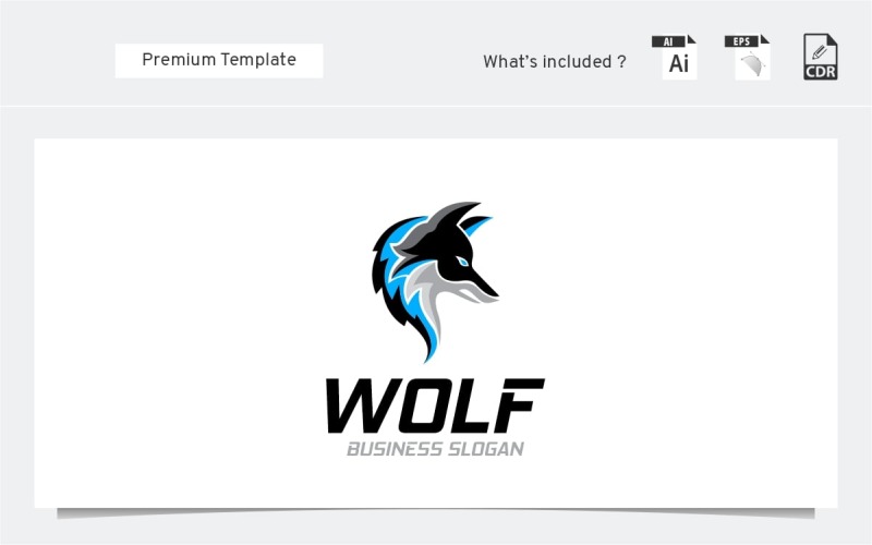 wolf logo template design original