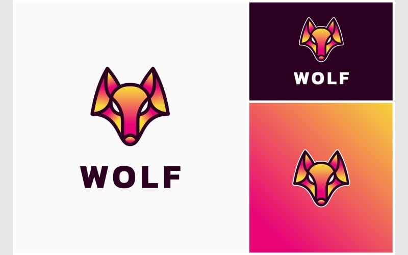 wolf modern colorful logo original
