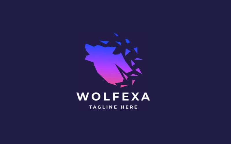 wolf pixel professional logo template original