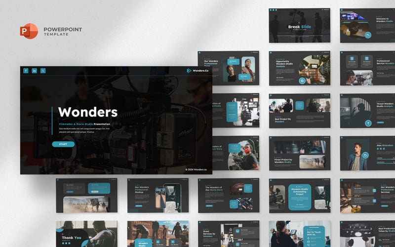 wonders video film amp movie powerpoint template original