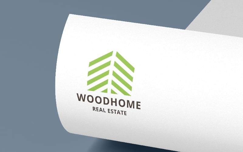 wood home real estate logo template original