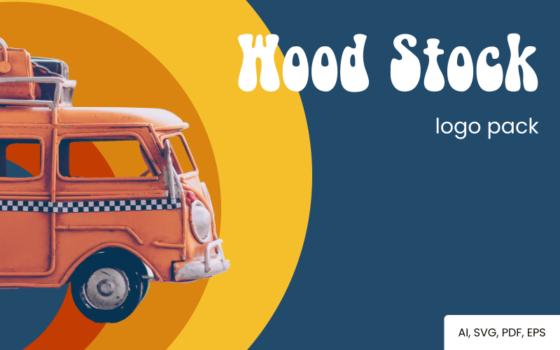 wood stock retro styled logo pack original