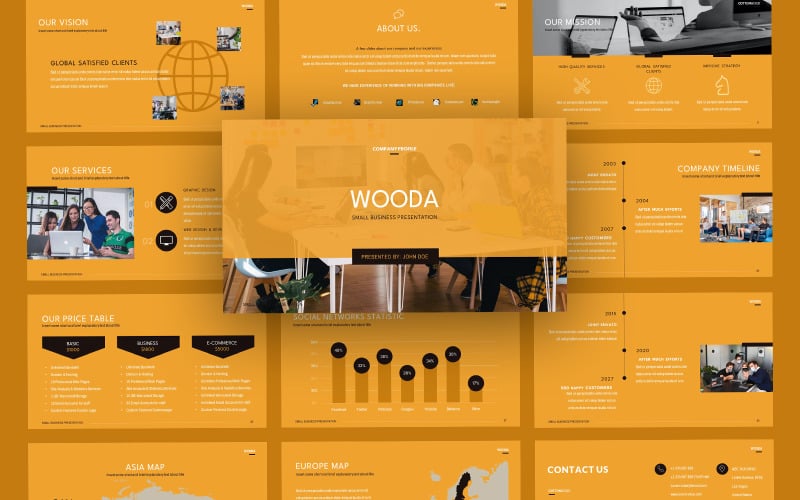 wooda company profile powerpoint template original