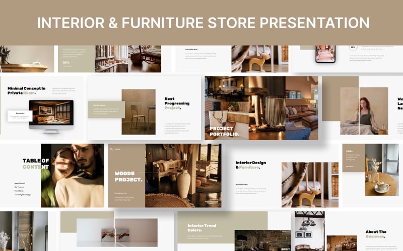 woode project interior amp furniture store powerpoint presentation template original