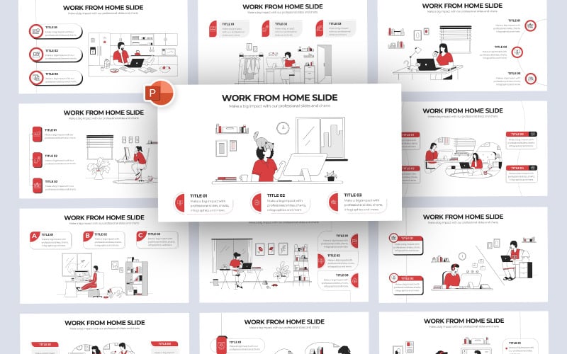 work from home vector infographic powerpoint template original