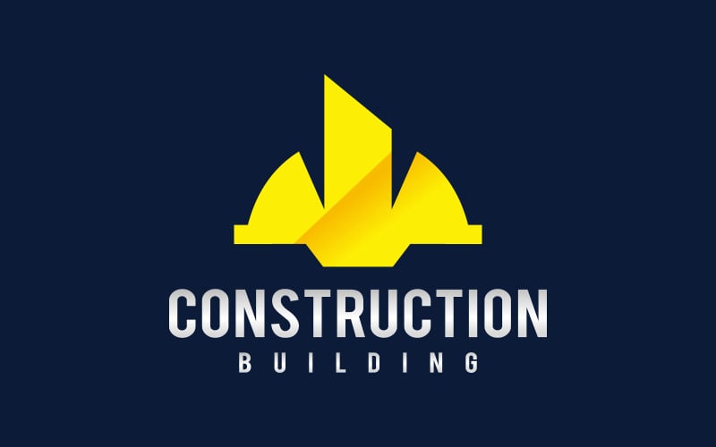 worker helmet building construction logo design original