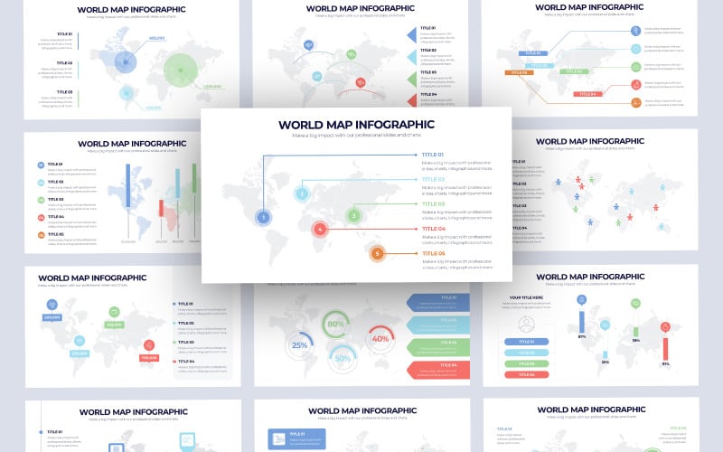 world map vector infographic powerpoint template original