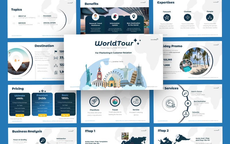 world travel agency powerpoint template original