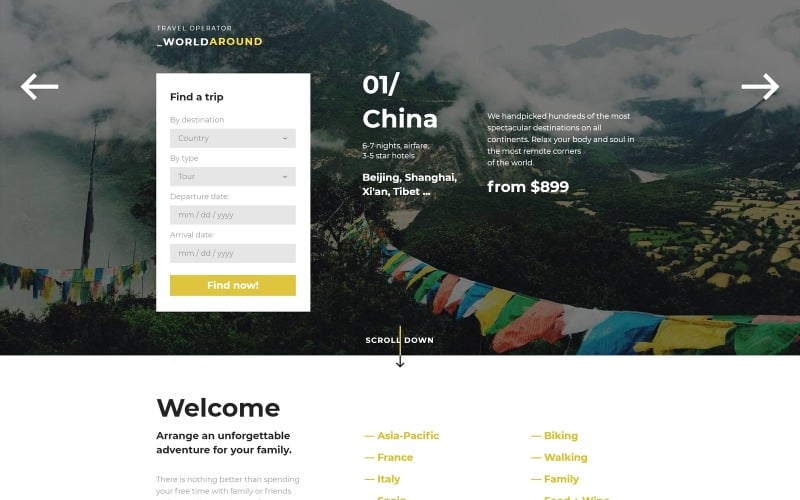 worldaround travel operator landing page template original
