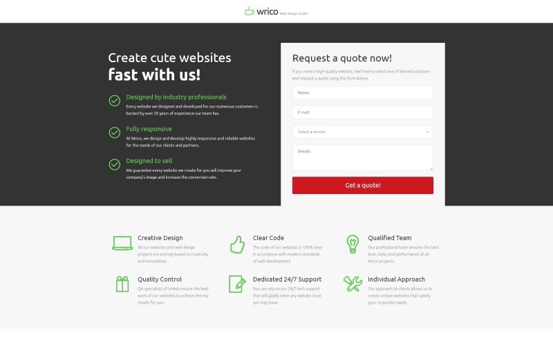 wrico web development html landing page template original