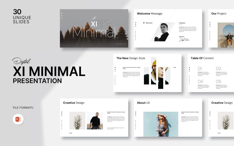 xi minimal powerpoint template original