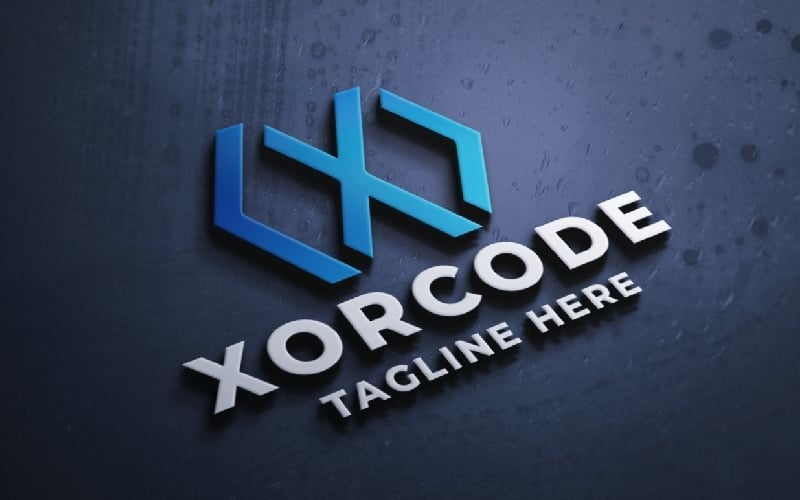 xor code pro logo template original