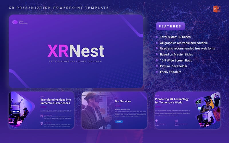 xrnest technology presentation powerpoint template original
