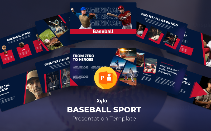xylo baseball sports powerpoint presentation template original