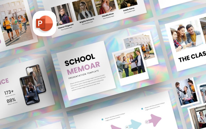 yk gradient school memoar powerpoint template original