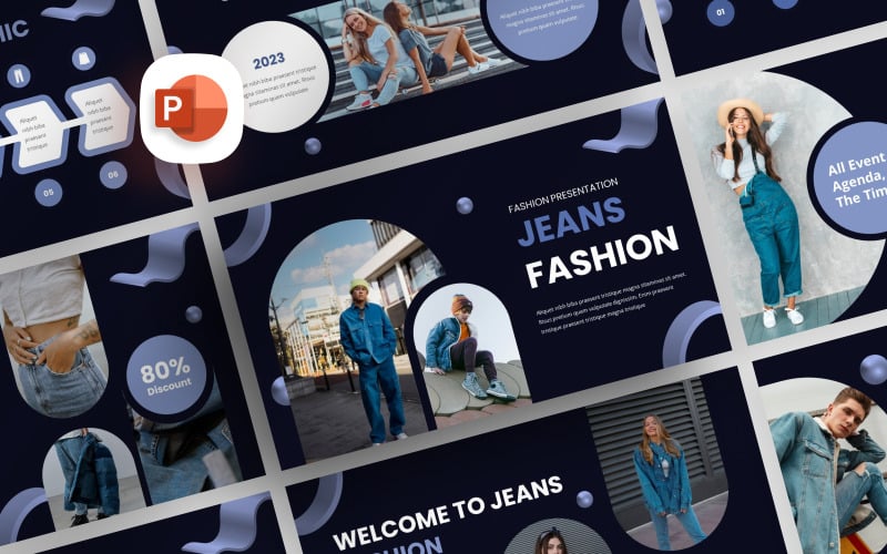 yk modern jeans fashion powerpoint template original