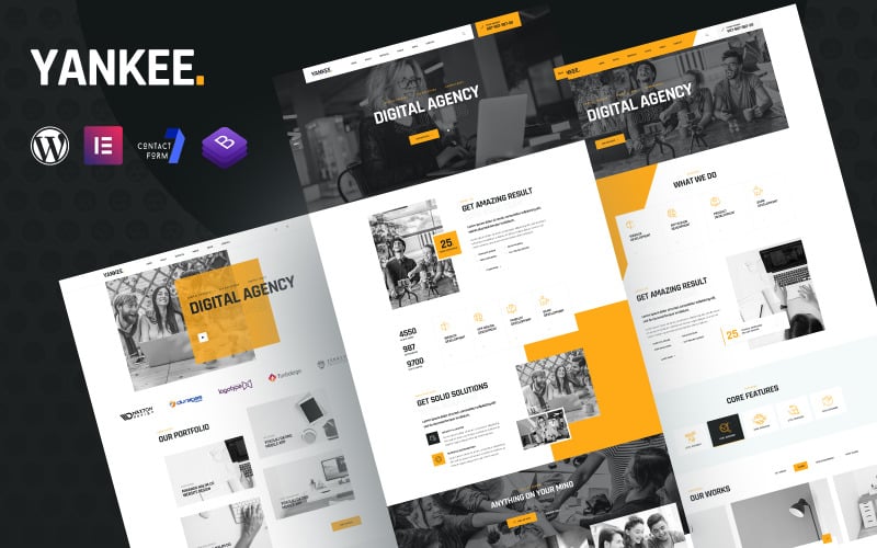 yankee digital agency elementor wordpress theme original