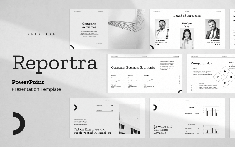 yearly report presentation powerpoint template original