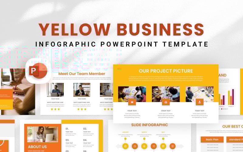 yellow business powerpoint template original