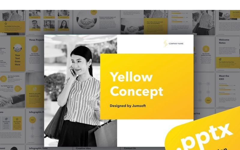 yellow concept powerpoint template original
