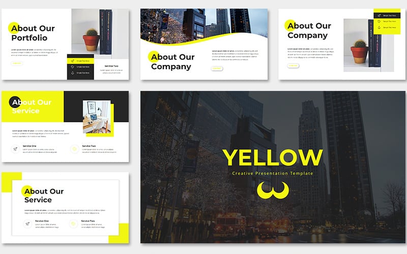 yellow creative powerpoint template original