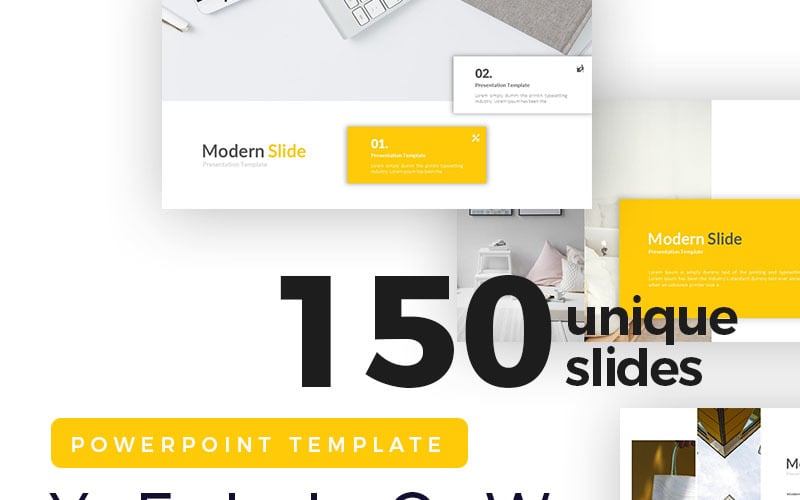 yellow modern presentation powerpoint template original