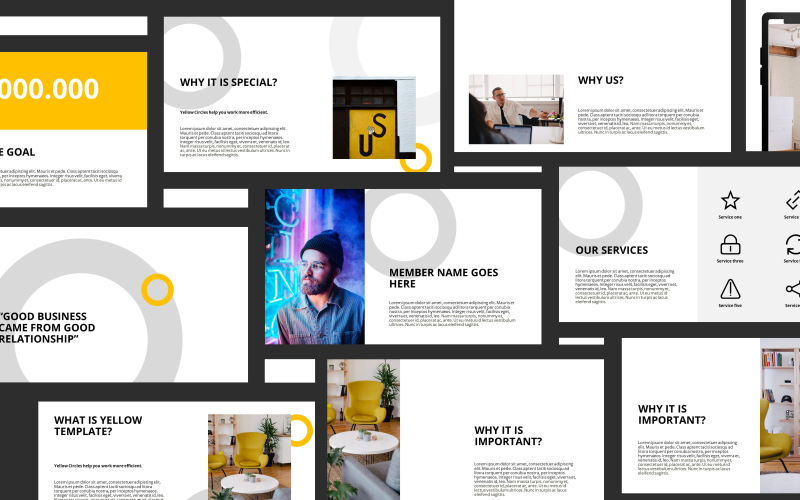 yellow presentation powerpoint template original
