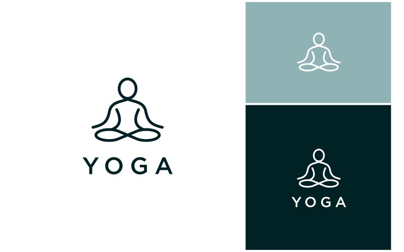 yoga meditation line art logo original