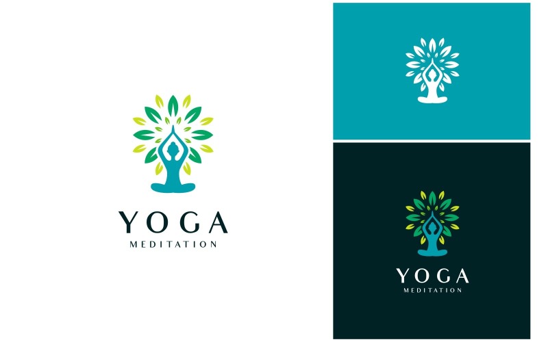 yoga meditation nature leaf logo original