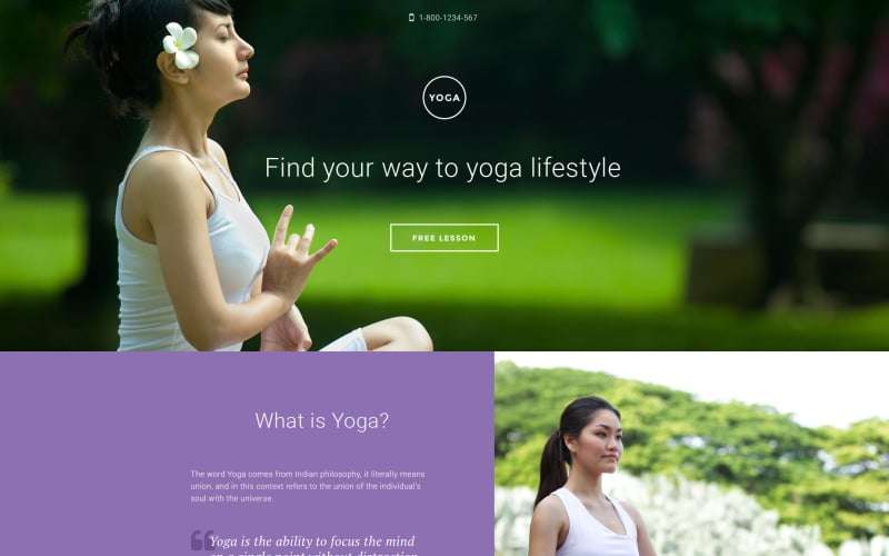 yoga responsive landing page template original