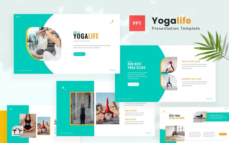 yogalife yoga powerpoint template original