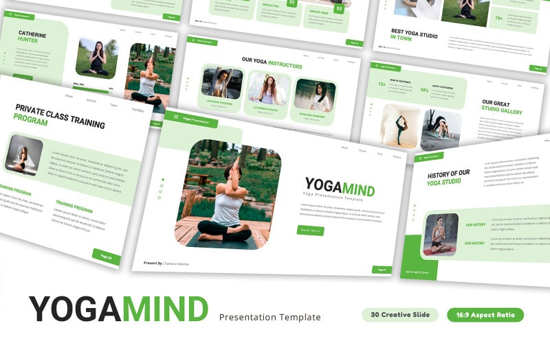 yogamind yoga powerpoint template original