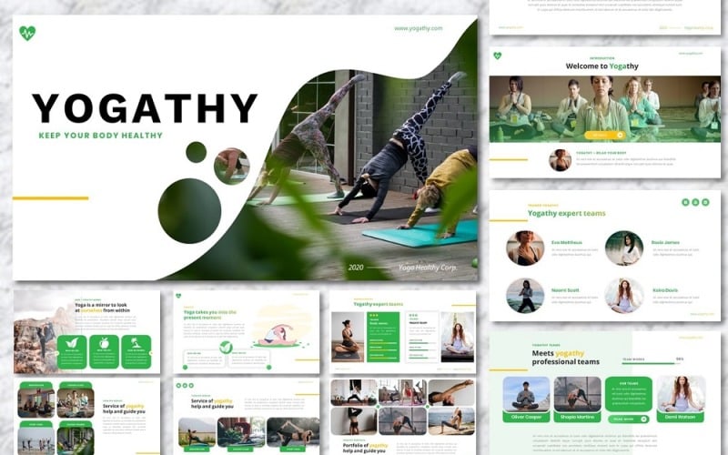 yogathy yoga presentation powerpoint template original