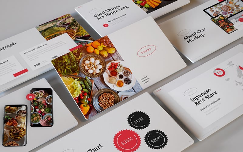 yummy modern food powerpoint template original