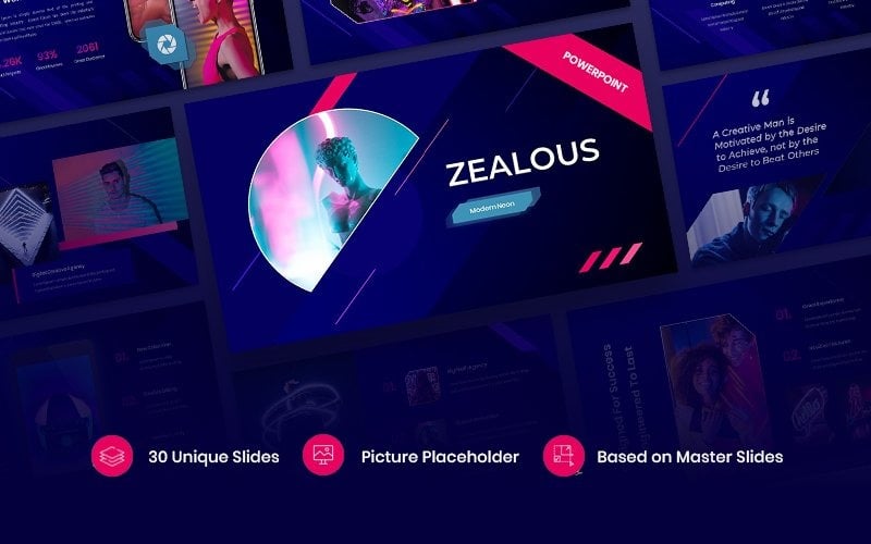 zealous modern neon powerpoint template original