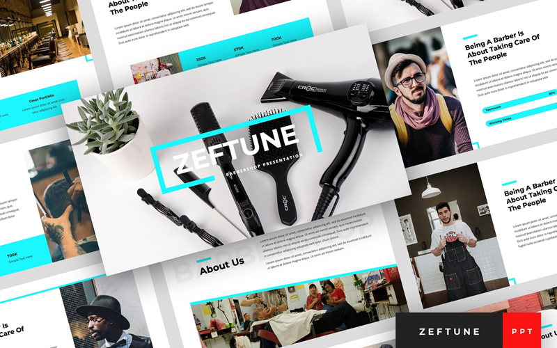 zeftune barbershop presentation powerpoint template original