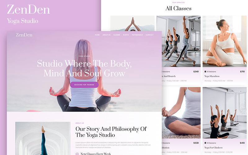 zenden yoga studio html landing page original