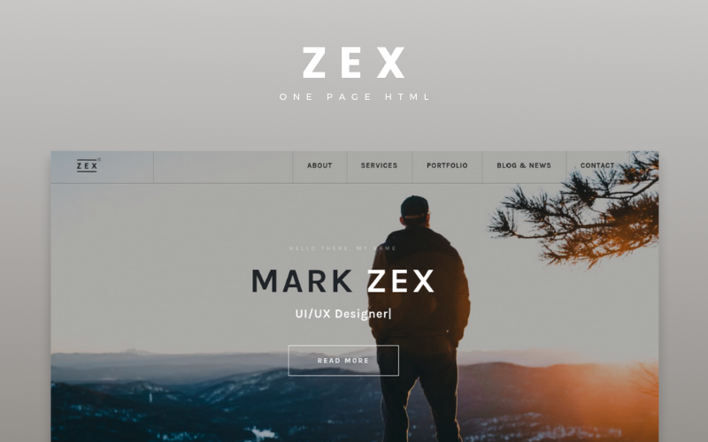 zex personal multipurpose portfolio onepage html landing page template original