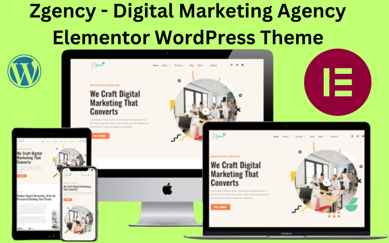 zgency digital marketing agency elementor wordpress theme original