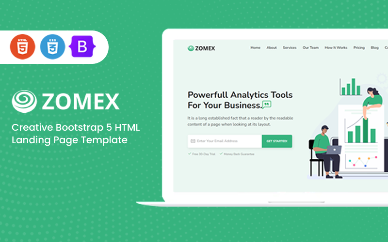 zomex creative bootstrap html landing page template original