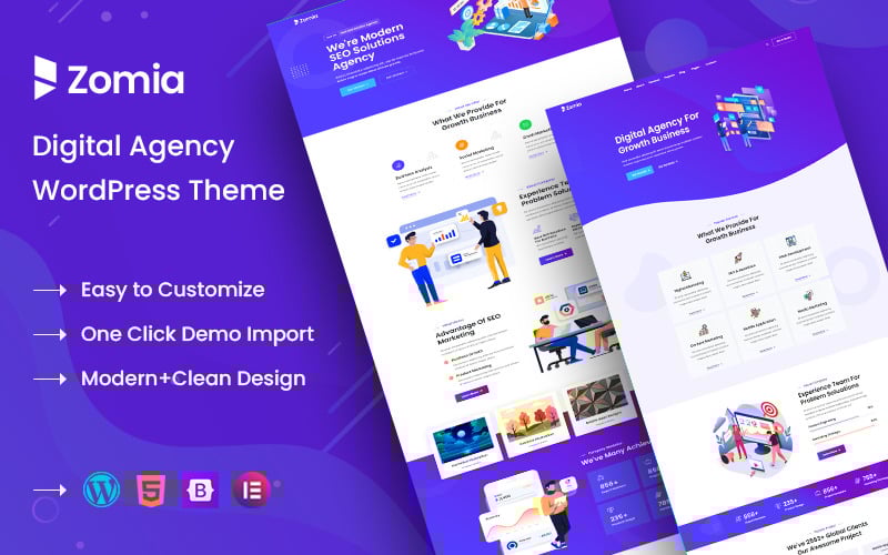 zomia digital agency amp wordpress theme original
