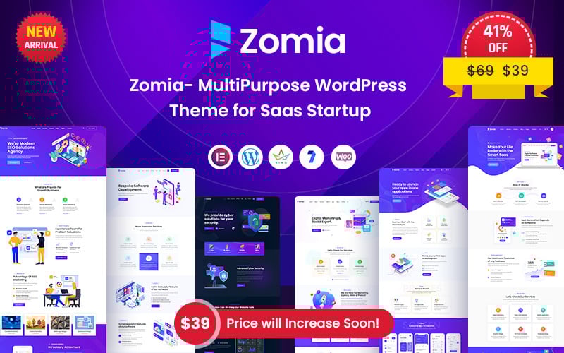 zomia multi purpose wordpress theme for saas startup original