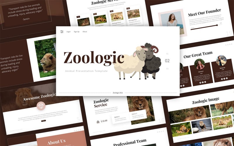 zoologic animal presentation powerpoint template original