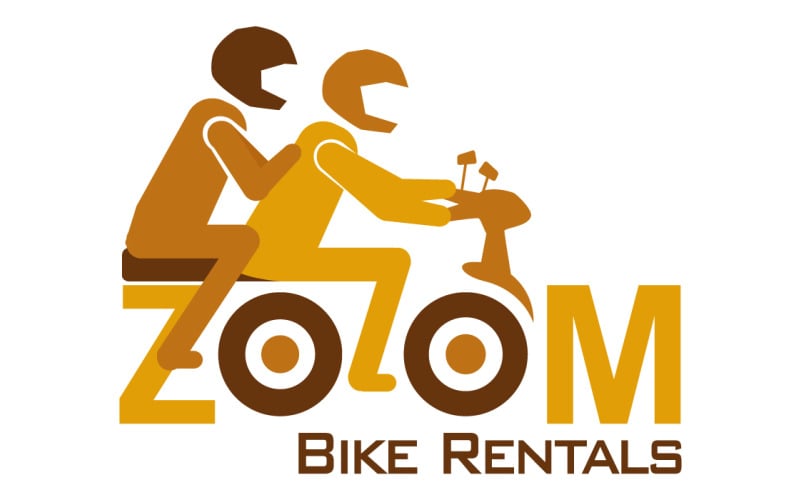 zoom bike rentals logo template original