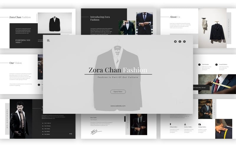 zora chan man fashion powerpoint template original