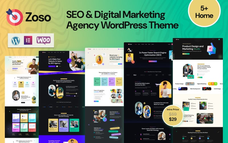 zoso seo amp digital marketing agency wordpress theme original