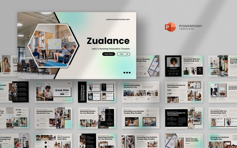 zualance sales marketing powerpoint template original
